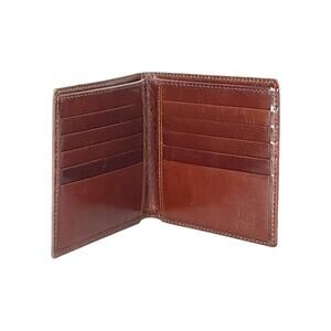 Bosca Men's Old Full Grain Leather Brown Slim Bifold Wallet